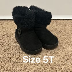 Booties Toddler Infant Size 5 Black Boots With Zipper 