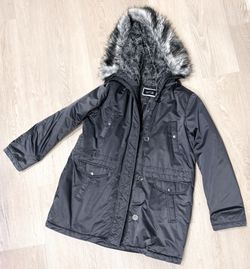 50$ 0B0 👉🏼APT -FURRY LINED COAT Dark Grey