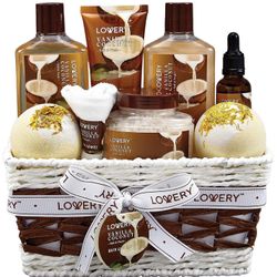 Spa Gift Basket, 9 Piece Bath And Body Soap Oil Bath Bombs Lotion