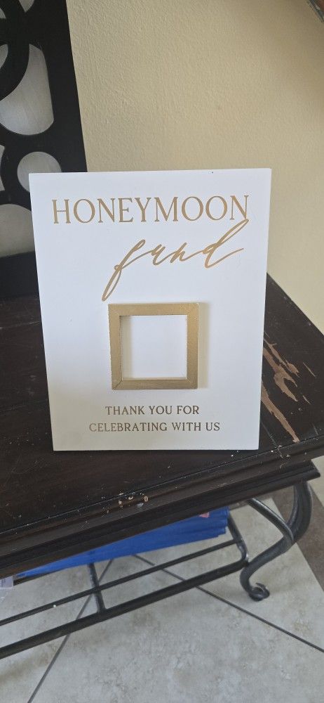 Honey moon fund QR code sign
