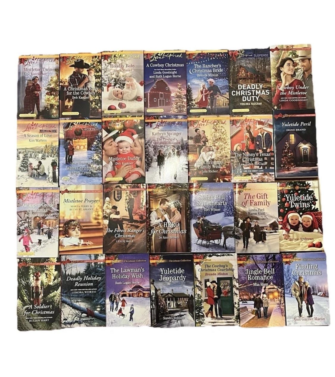 Harlequin Christmas Romance Novel Book Love Inspired Paperback Lot Set 28