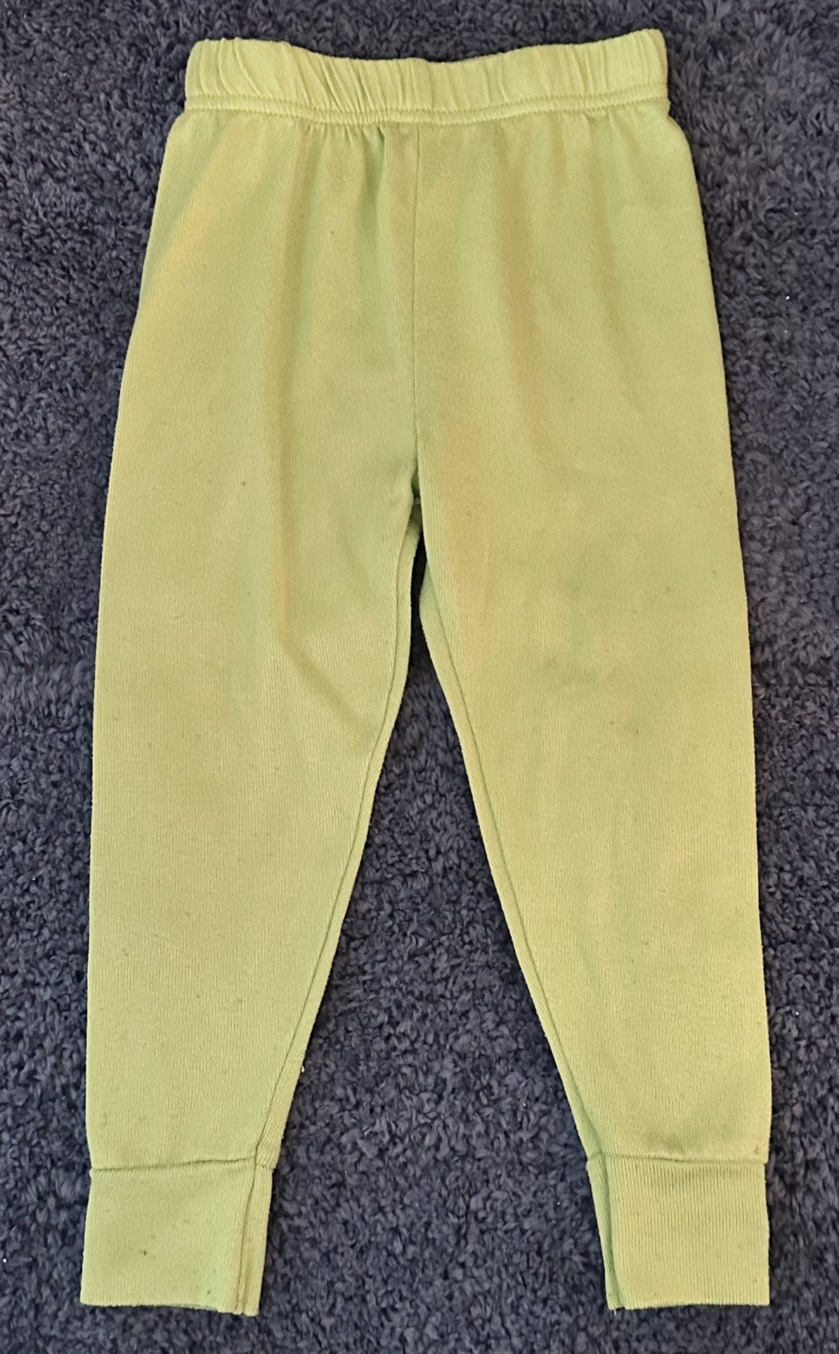 Toddler Girls Size 3T Lime Green Stretch Elastic Waist/Hem Tapered Joggers