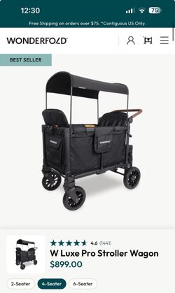 Wonderfold 4 seater Luxe Pro with parent console and snack tray