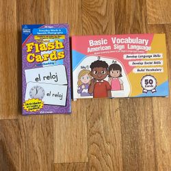 Spanish Flash Cards  and basic sign Language Flash Cards