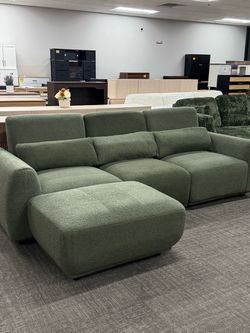 4 - Piece Upholstered Sectional Teddy Wool Modern Sectional Sofa