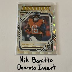 Nik Bonitto Denver Broncos LB Donruss Short Print Insert Card.