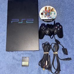 SONY PLAYSTATION 2 PS2 CONSOLE WITH VIDEO GAME, CONTROLLER & CORDS
