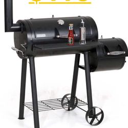 Captiva Designs Charcoal Grill with Offset Smoker, All Metal Steel Made Outdoor Smoker, Cooking Area, Best Combo for Outdoor Garden Patio and Backyard