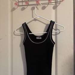 Black tank top with white trim Size XS #vest #minimalist