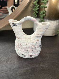 Native American Navajo Hand Made Painted Pottery Weeding Vase