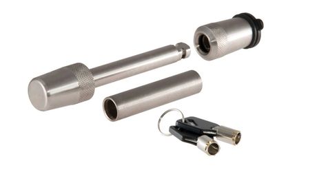 CURT 23580 Stainless Steel Trailer Hitch Lock, 1/2-Inch Pin Diameter, 5/8-Inch Adapter, Fits 1-1/4 Or 2-Inch Receiver