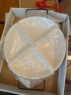 Round Divided Serving Plate with Stand