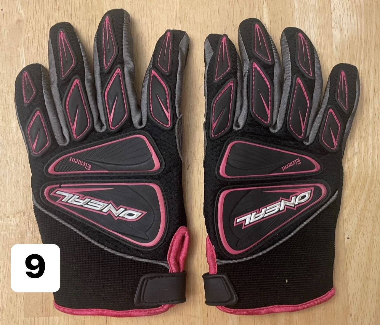 O'NEAL Racing WOMENS ELEMENT GLOVES BLACK PINK Gloves SIZE 9 Oneal