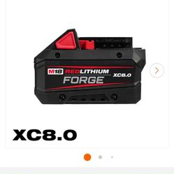 Milwaukee
M18 18V Lithium-Ion REDLITHIUM FORGE XC 8.0 Ah Battery Pack