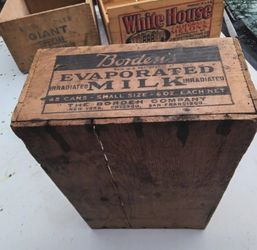 Evaporated milk wood grocery box