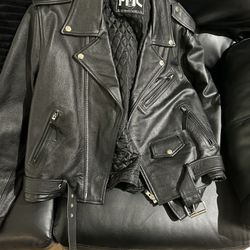 Leather Motorcycle Jacket- Like New!