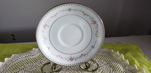 Vintage Noritake Porcelain Saucers Made In Japan Fairmont Pattern With Platinum Trim 1960's-86