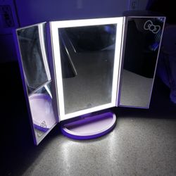 Hello Kitty Trifold LED Tri-Tone Impressions Makeup Mirror with Magnification