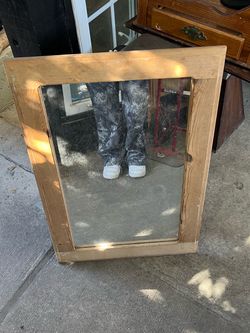 Natural Wood Frame Wall Mirror