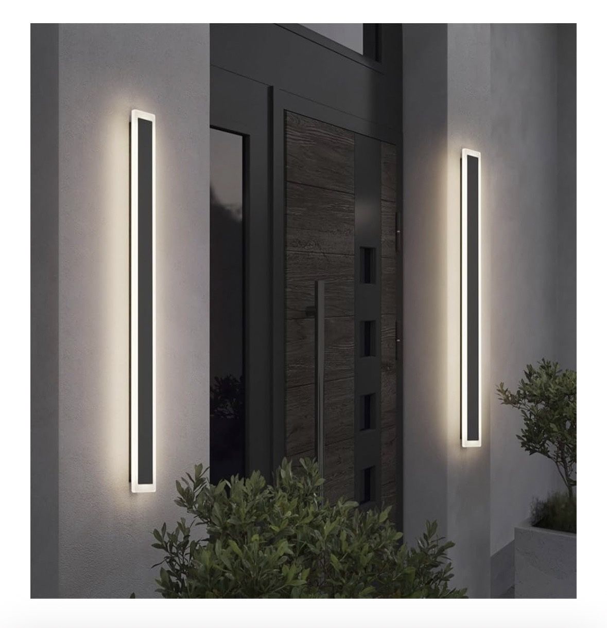 YAO BANG 39.4 Inch 2 Pack Long Outdoor Wall Lights, Black LED Exterior Light Fixtures Wall Mount Modern Porch Lights Wall Sconce Long LED Linear Wall
