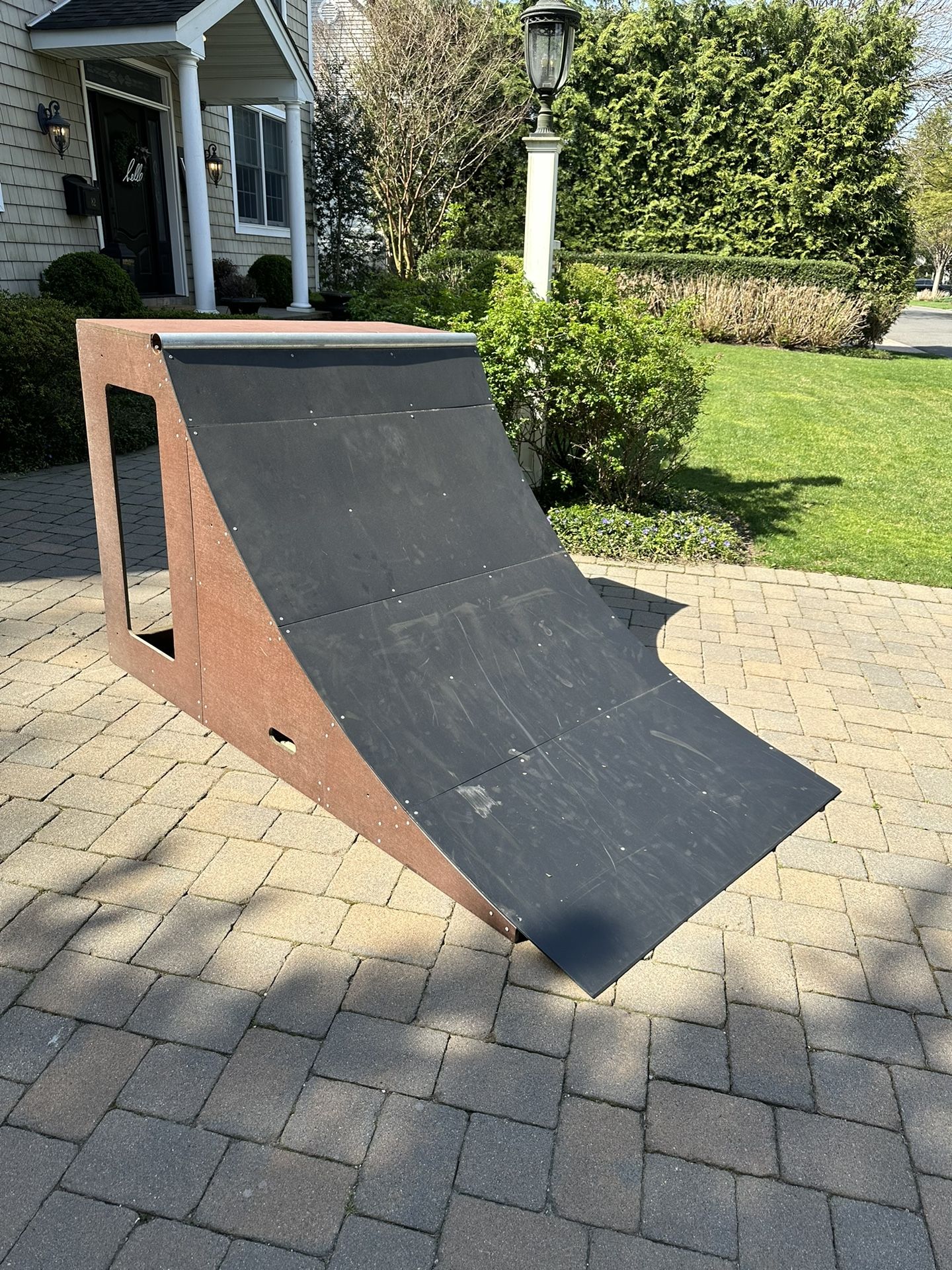 Quarterpipe Skateboard Ramp (6’ft long x 4’ ft tall x 4’ft wide) (1/4) Quarter Pipe Skate Ramp for Skateboards, BMX Biking, & Scooters Used