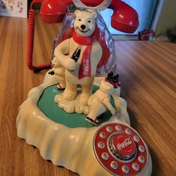 Coca-Cola Bear Telephone - Needs new battery contacts.