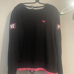 Victoria’s Secret PINK Sweatshirt Black Neon Pink White Larger