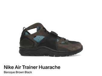 9.5,10,10.5,11 - Nike Air Trainer Huarache Baroque Brown Smokey Blue IB0497 001