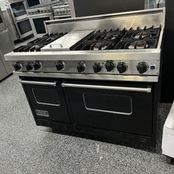 Viking Professional Black 48” Wide Gas Range With Griddle