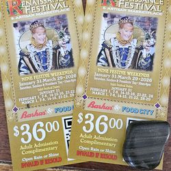 Renaissance Festival Tickets. Last weekend!!