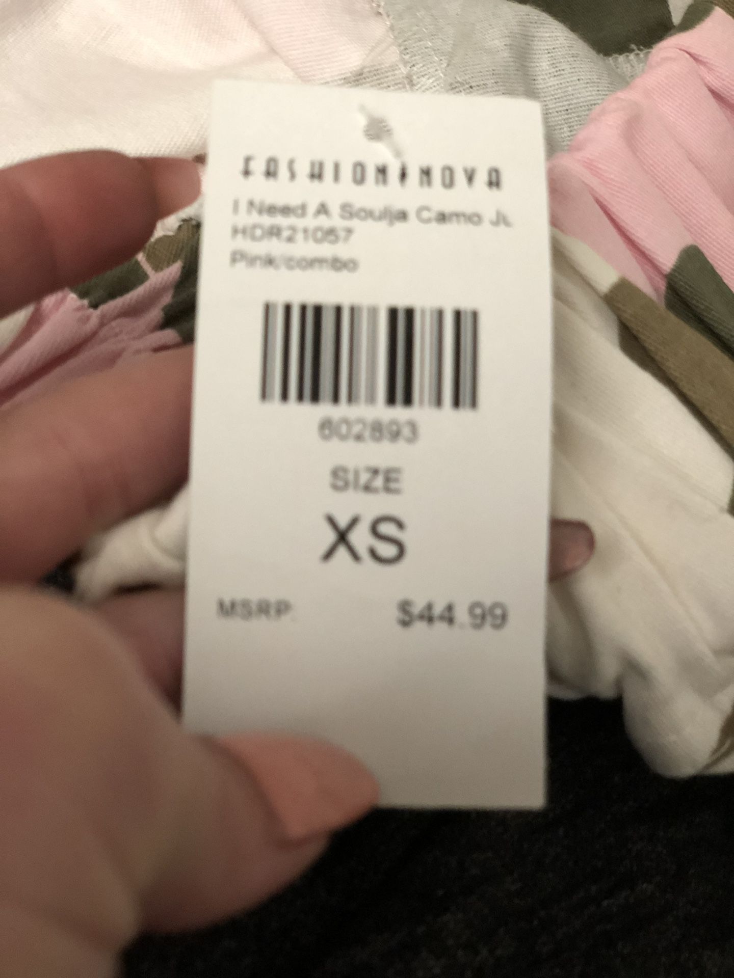 FashionNova camo jumpsuit