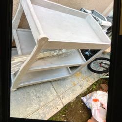 Wood Cart Or Baby Changing Table