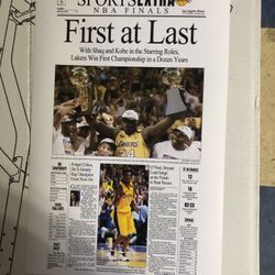 99’-00’ Lakers Championship Newspaper Print