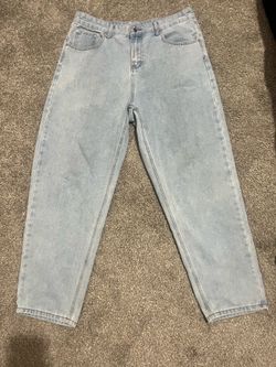 Light blue denim baggy jeans