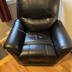 Power Reclining Chair Black Faux Leather