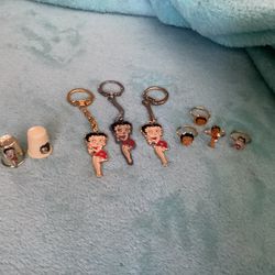 Vintage Betty Boop Keychains, Rings, Thimble