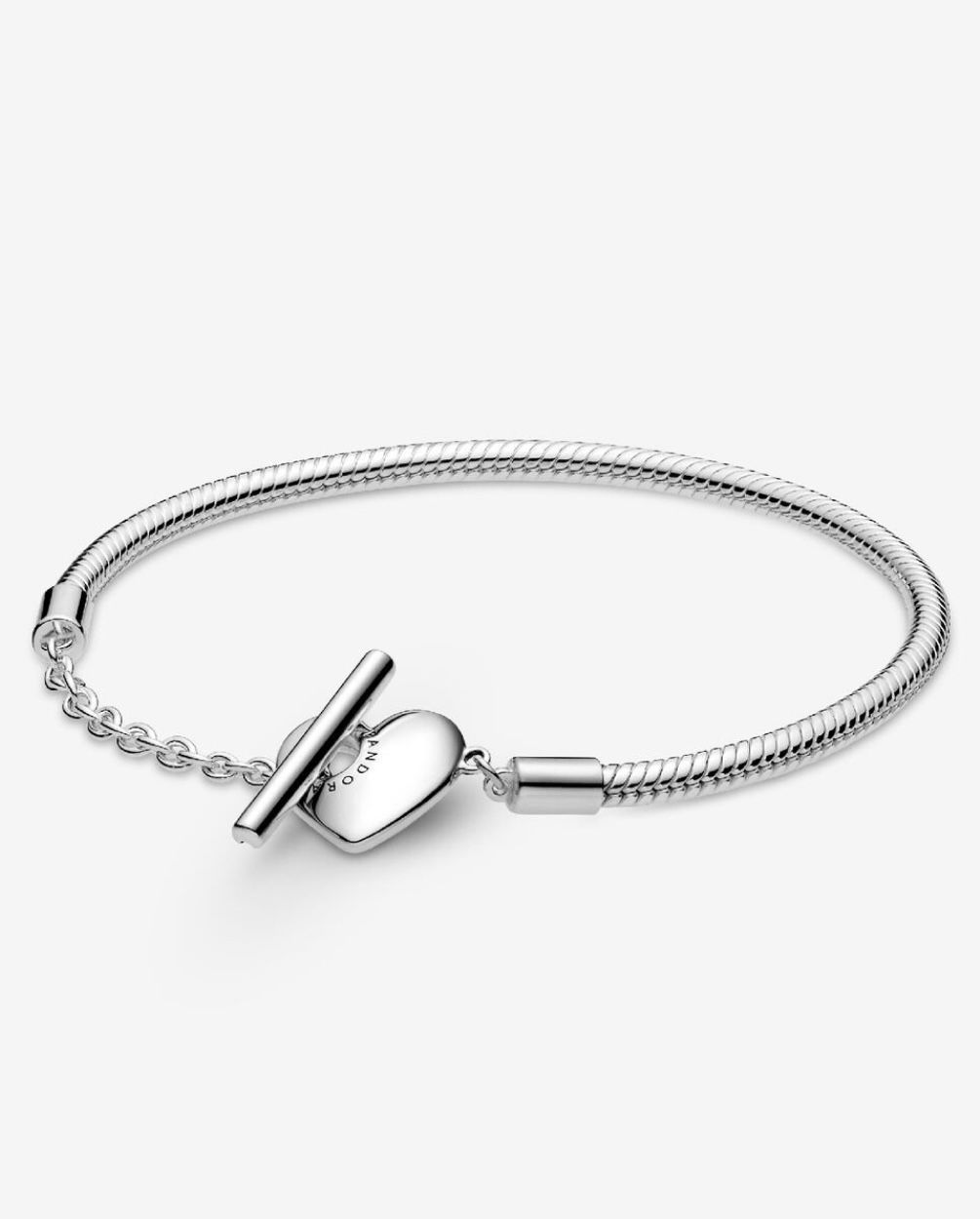 Pandora Moments Heart T-Bar Snake Chain Bracelet