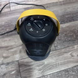 Portable Black Space Heater with Yellow Handle