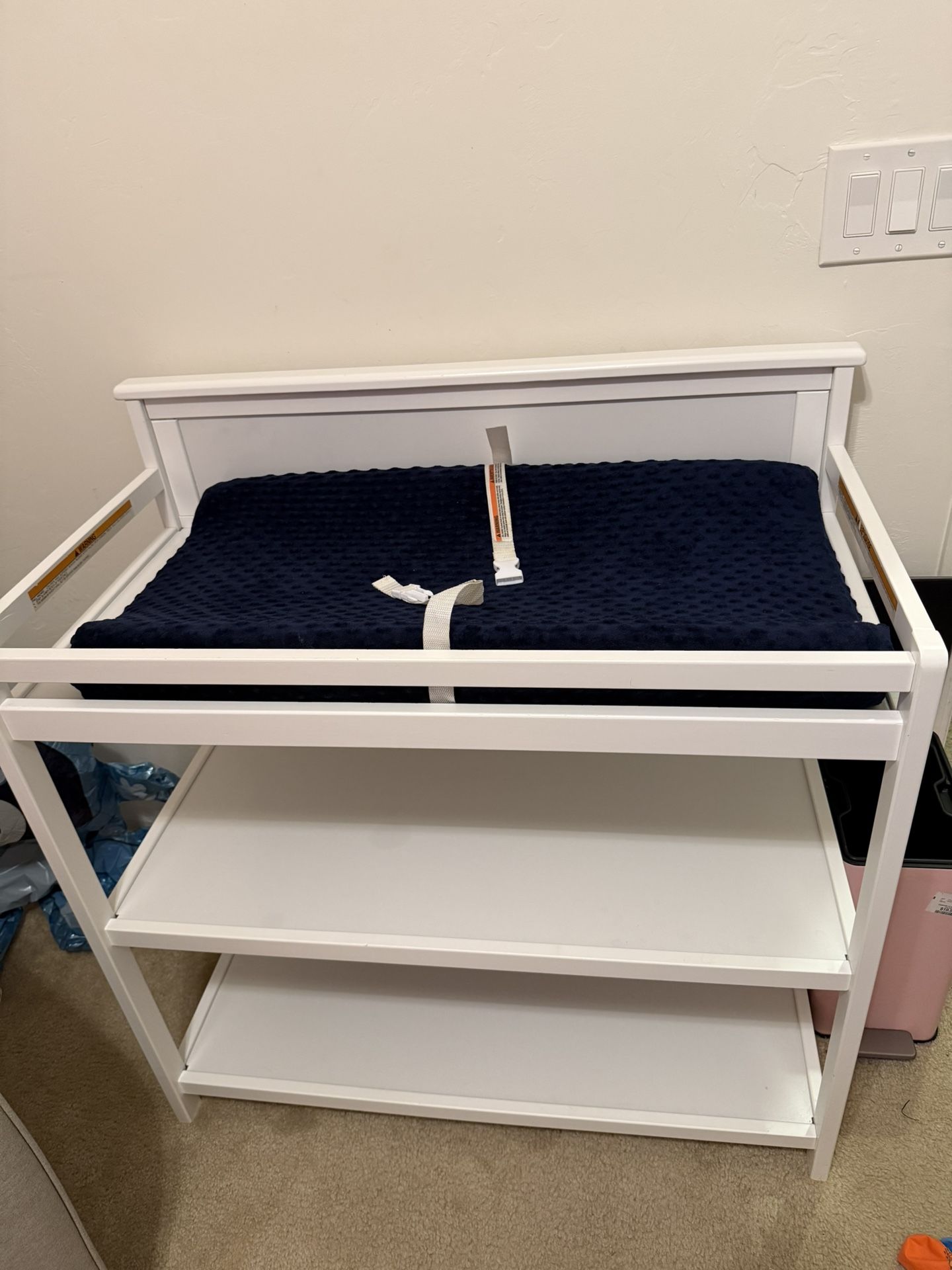 White 2 Shelved Changing Table