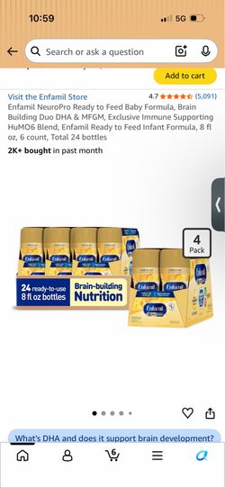 Enfamil NeuroPro Ready to Feed Baby Formula, 8 fl oz, 6 count, Total 24 bottles