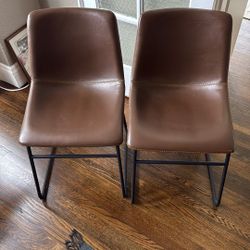 Faux Leather Dining Chairs (2)
