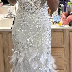 Silver Prom Gown XS