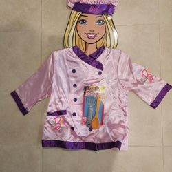 Barbie Pastry Chef Dress Up Costume - Brand New