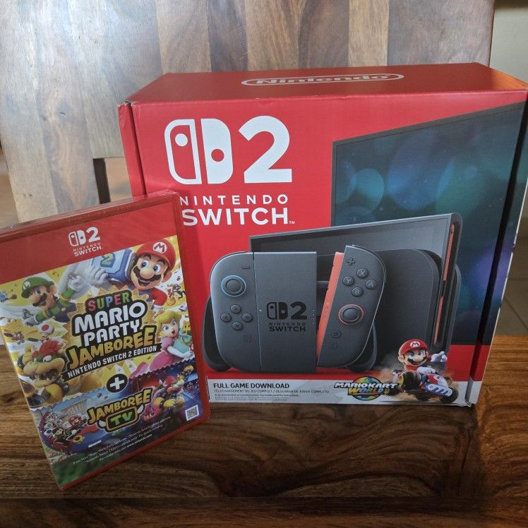 Nintendo Switch 2 Mario Kart World Bundle + Super Mario Party Jamboree (Brand New, No Trades)