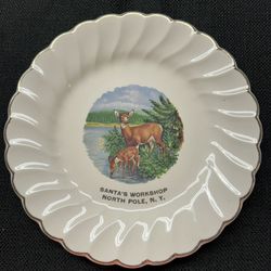Vintage Collectible Souvenir Plate/Santa’s Workshop North Pole, N Y Theme Park/1950’s/1960’s