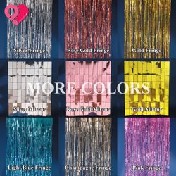 Metallic Foil Fringe Tinsel Mirror Backdrop Curtain Party Decor Photo 4'-10'L