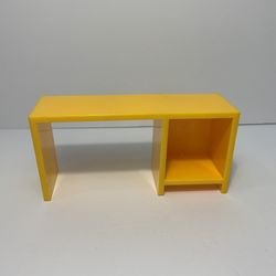 IKEA Dollhouse Living Room Office Furniture Yellow Desk No Drawer - Barbie Size