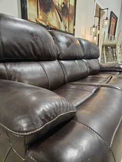 Free Delivery Aleena Leather Power Reclining Sofa with Power