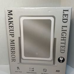 NEW - LED Lighted Gold Brushed Makeup Mirror