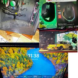 EVGA RTX3060 Pc, Asus 280 Hz Monitor,  Razor Mouse, Mousepad